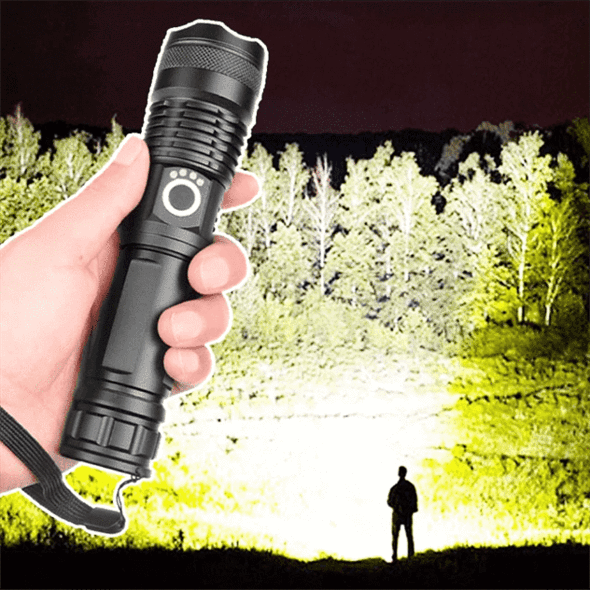 Rechargeable LED Flashlight with Adjustable Focus Beam and High Lumen Output - Image 2