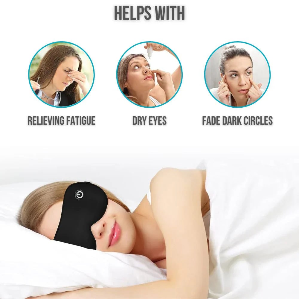 Rechargeable Sleep Silk Eye Mask with Heated Therapy and Adjustable Strap - Image 3