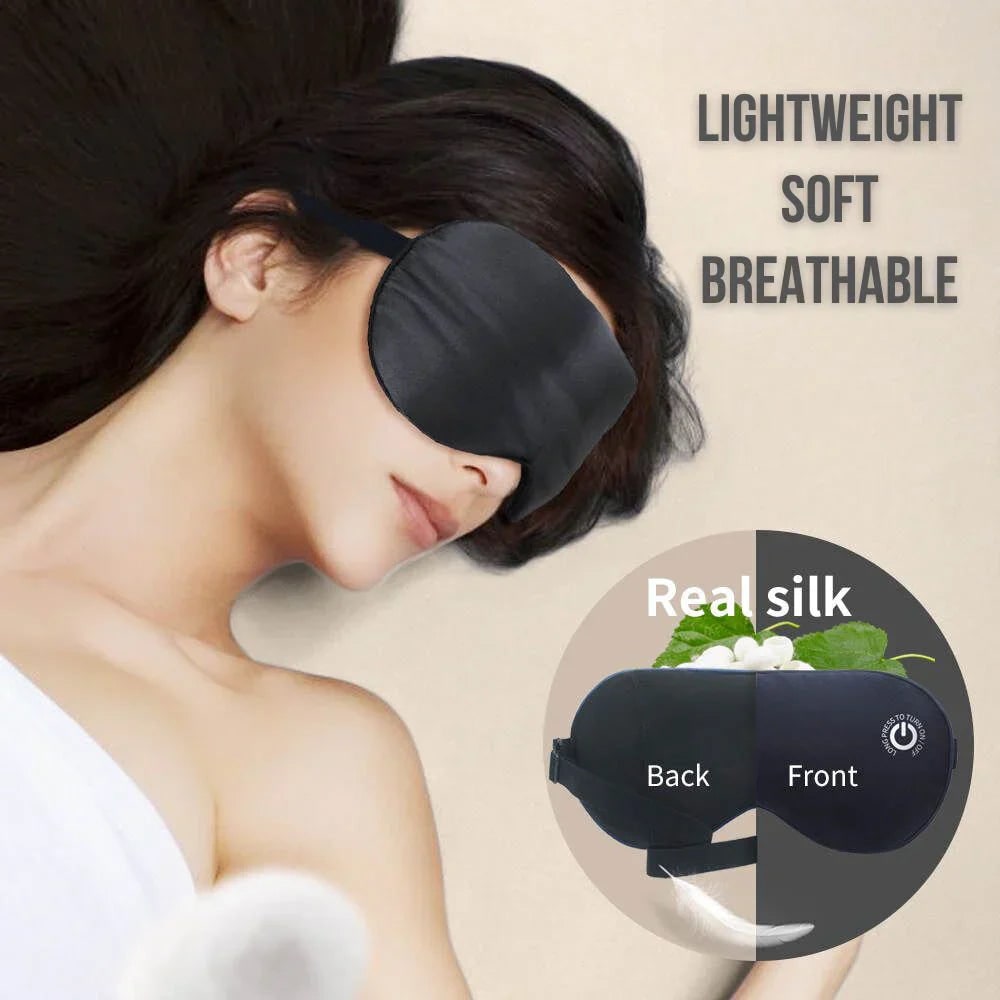 Rechargeable Sleep Silk Eye Mask with Heated Therapy and Adjustable Strap - Image 4