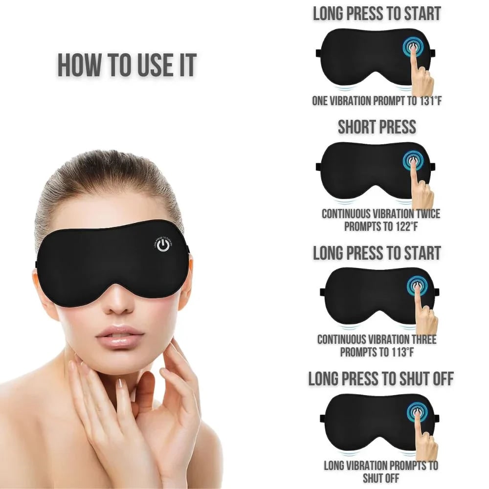 Rechargeable Sleep Silk Eye Mask with Heated Therapy and Adjustable Strap - Image 6