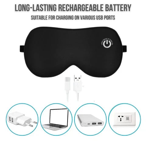 Rechargeable Sleep Silk Eye Mask with Heated Therapy and Adjustable Strap - Image 8