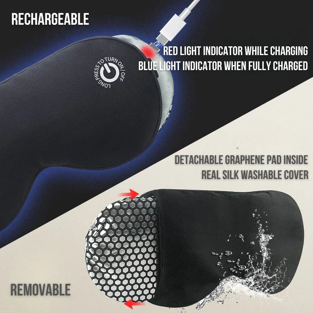 Rechargeable Sleep Silk Eye Mask with Heated Therapy and Adjustable Strap - Image 9