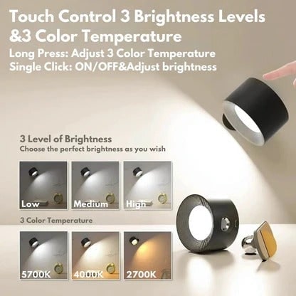 Rechargeable Wall Sconce with 360° Magnetic Rotation and Cordless LED Lighting - Image 14