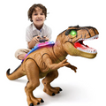 Remote Control Dinosaur Toy with Walking Action and LED Light Effects - Image 1
