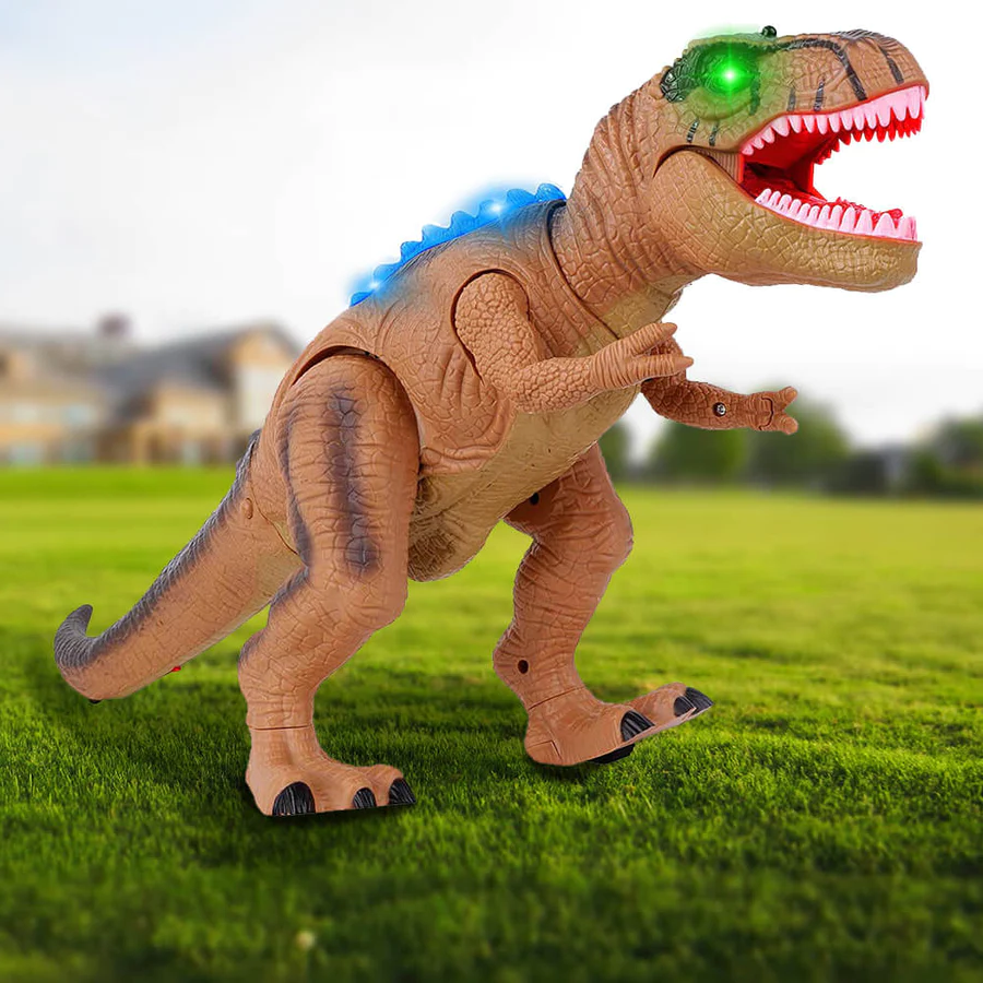 Remote Control Dinosaur Toy with Walking Action and LED Light Effects - Image 2