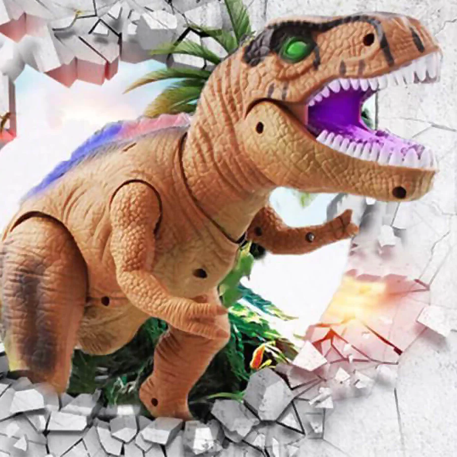 Remote Control Dinosaur Toy with Walking Action and LED Light Effects - Image 3