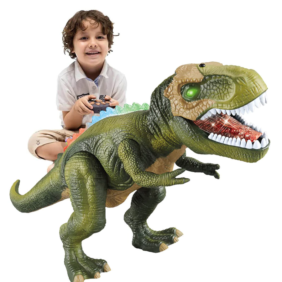 Remote Control Dinosaur Toy with Walking Action and LED Light Effects - Image 4