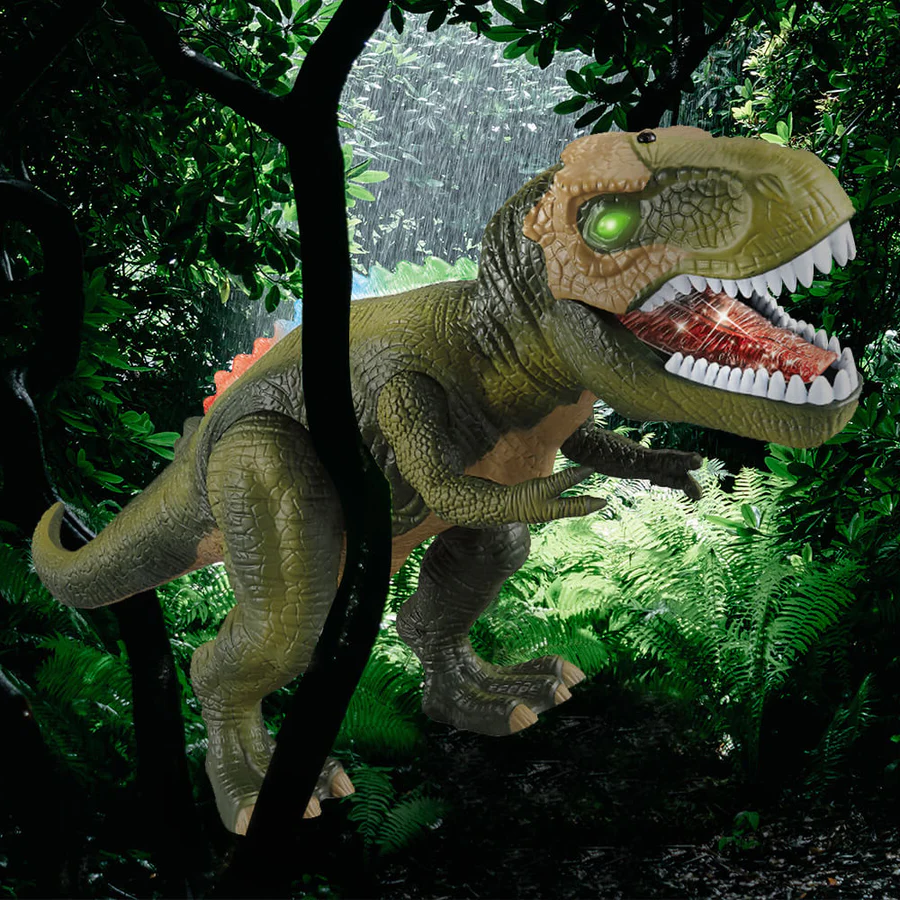 Remote Control Dinosaur Toy with Walking Action and LED Light Effects - Image 6