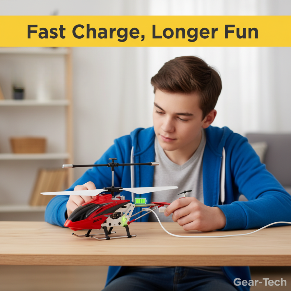Remote Control Helicopter with Coaxial Rotors Metal Frame and USB Rechargeable Battery - Image 17