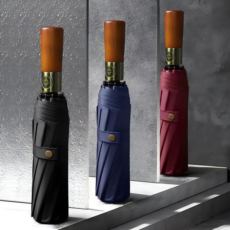 Repel Windproof Travel Umbrella with Wooden Handle and Automatic Folding - Image 7