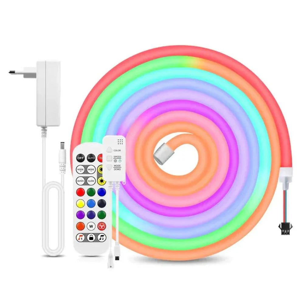 Rgb LED Strip Light with App Control and Flexible Neon Rope Design for Creative Indoor Lighting - Image 2