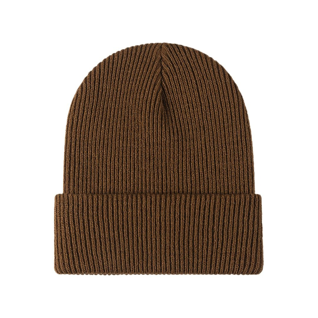 Ribbed Knit Beanie Hat for Mens and Winter with Folded Cuff - Image 1