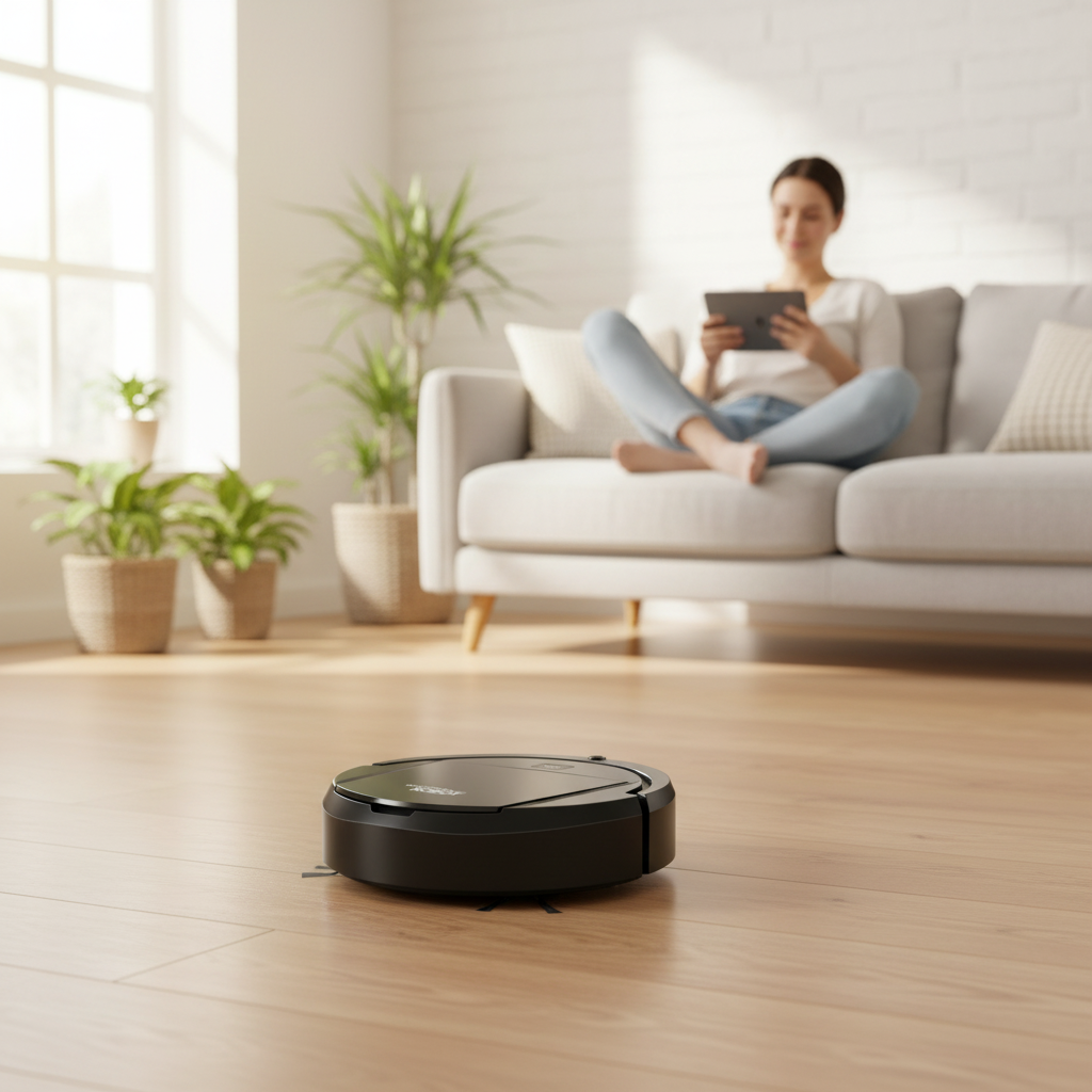 Robotic Vacuum Cleaner with Dual Side Brushes and Low-Profile Design for Hard Floor Cleaning - Image 2