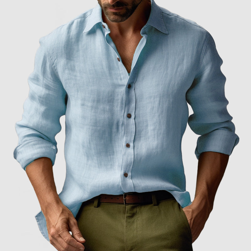 Rocco | Camicia da Uomo a Maniche Lunghe Traspirante Blu Chiaro