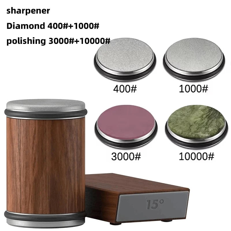 Rolling Knife Sharpener with Magnetic Angle Guide and Diamond Abrasive Discs - Image 59