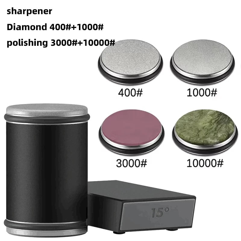 Rolling Knife Sharpener with Magnetic Angle Guide and Diamond Abrasive Discs - Image 60
