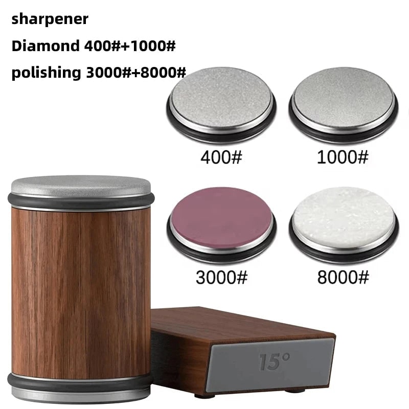 Rolling Knife Sharpener with Magnetic Angle Guide and Diamond Abrasive Discs - Image 64