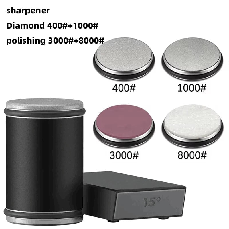Rolling Knife Sharpener with Magnetic Angle Guide and Diamond Abrasive Discs - Image 65