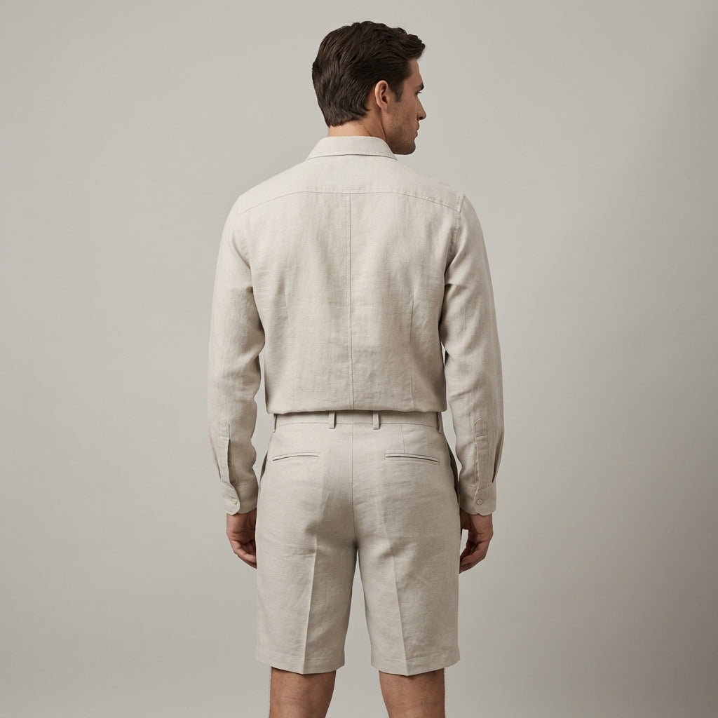 Salvatore | Pantaloncini Estivi Rilassati in Lino da Uomo