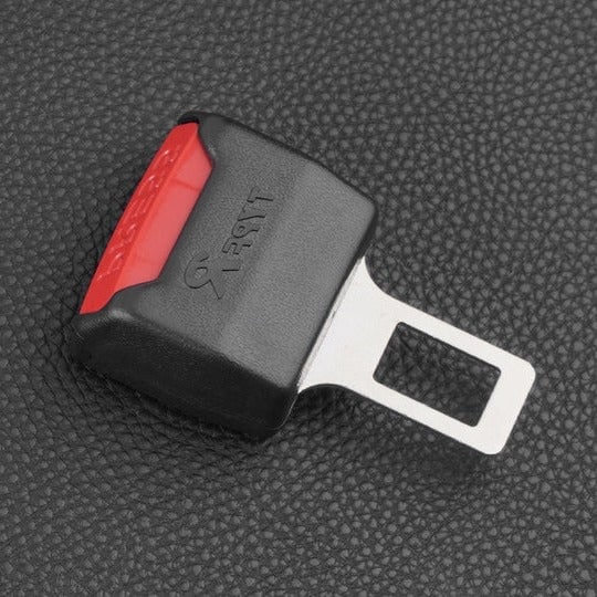 Seat Belt Extender with Metal Buckle Set of 2 Black Rigid Plastic Housing - Image 1