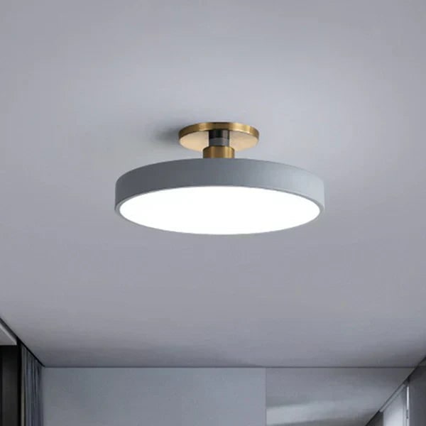 Semi Flush Mount LED Ceiling Light with Round Drum Shade Modern Minimalist - Image 5