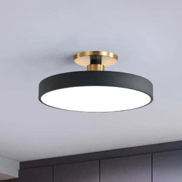 Semi Flush Mount LED Ceiling Light with Round Drum Shade Modern Minimalist - Image 6