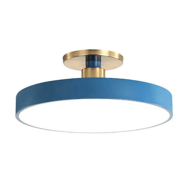 Semi Flush Mount LED Ceiling Light with Round Drum Shade Modern Minimalist - Image 8