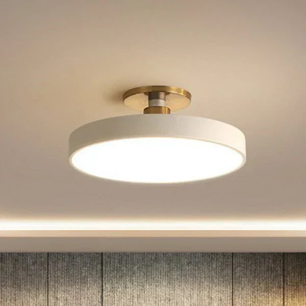 Semi Flush Mount LED Ceiling Light with Round Drum Shade Modern Minimalist - Image 9