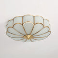 Semi Flush Mount Lighting with Scalloped Glass Dome and Brass Frame Ceiling - Image 37