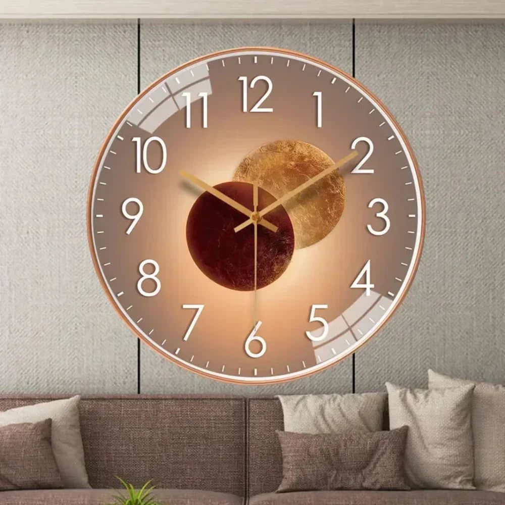 Silent Wall Clock with Minimalist Analog Face and Glossy Glass Cover - Image 2