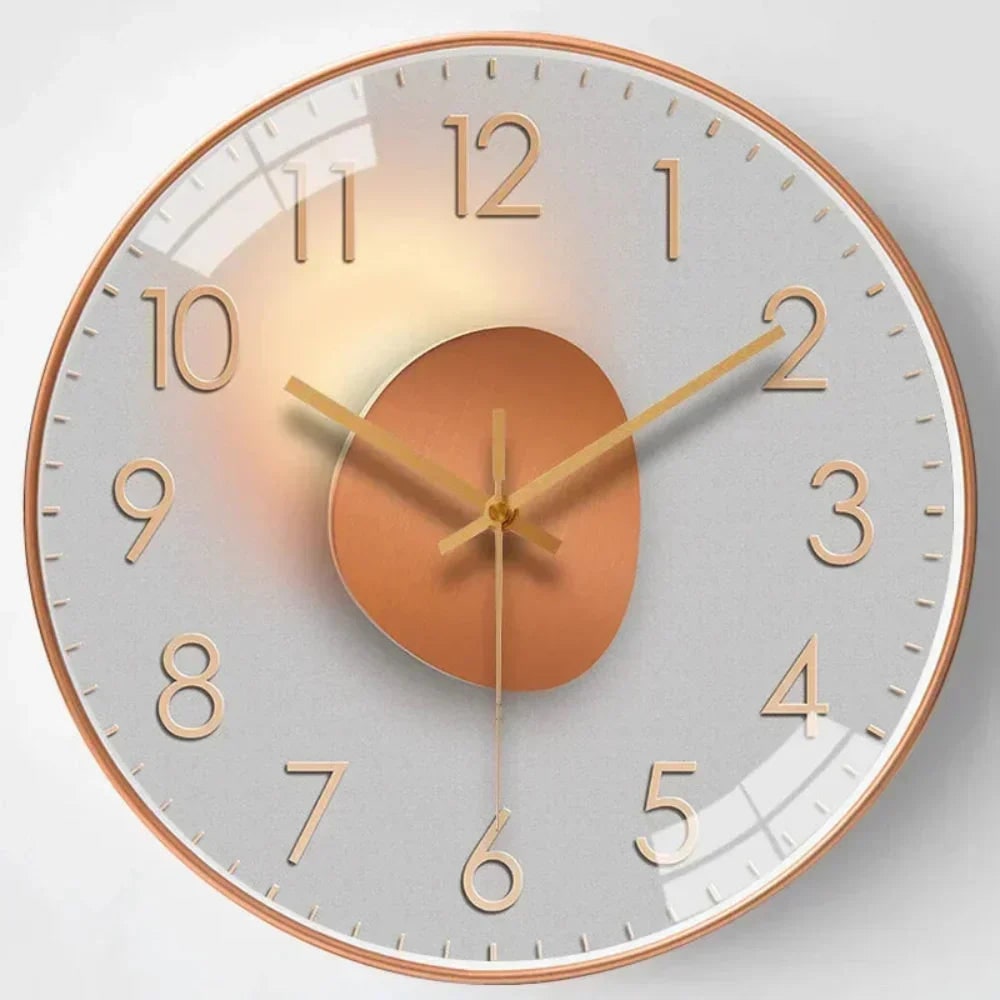 Silent Wall Clock with Minimalist Analog Face and Glossy Glass Cover - Image 9