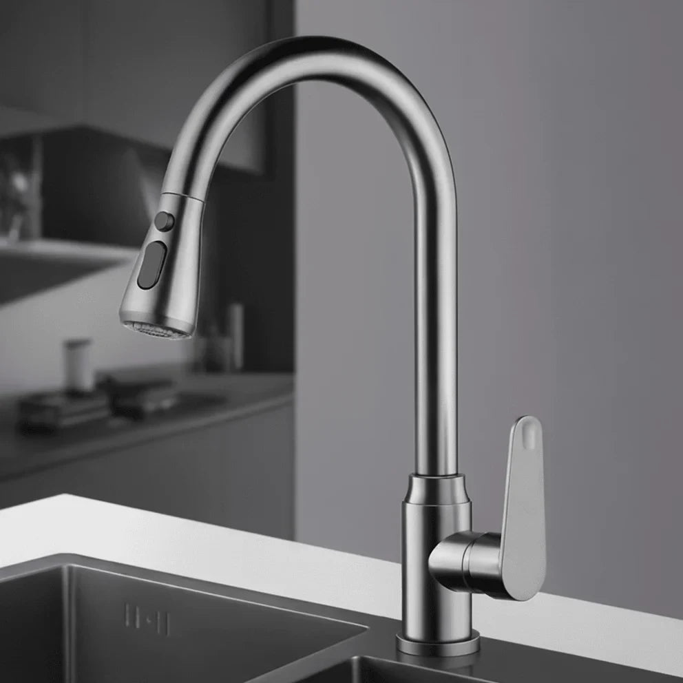 Single-Handle Pull-Down Kitchen Faucet with 360° Swivel Spout and Spray Head - Image 10