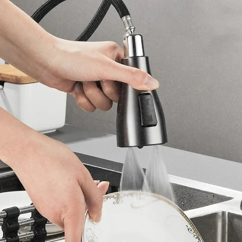 Single-Handle Pull-Down Kitchen Faucet with 360° Swivel Spout and Spray Head - Image 4