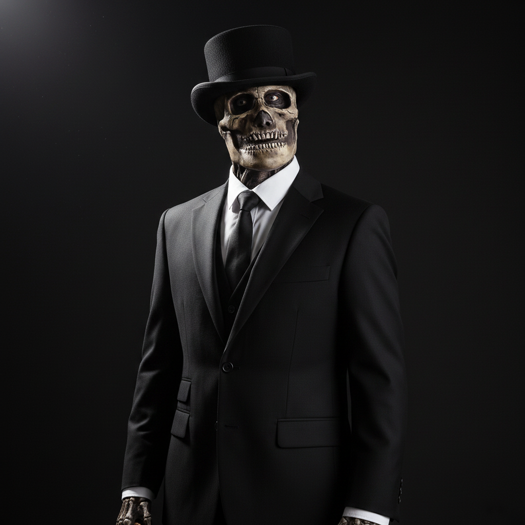 Skull Mask for Halloween with Exposed Brain and Skeleton Chest Plate Latex - Image 2
