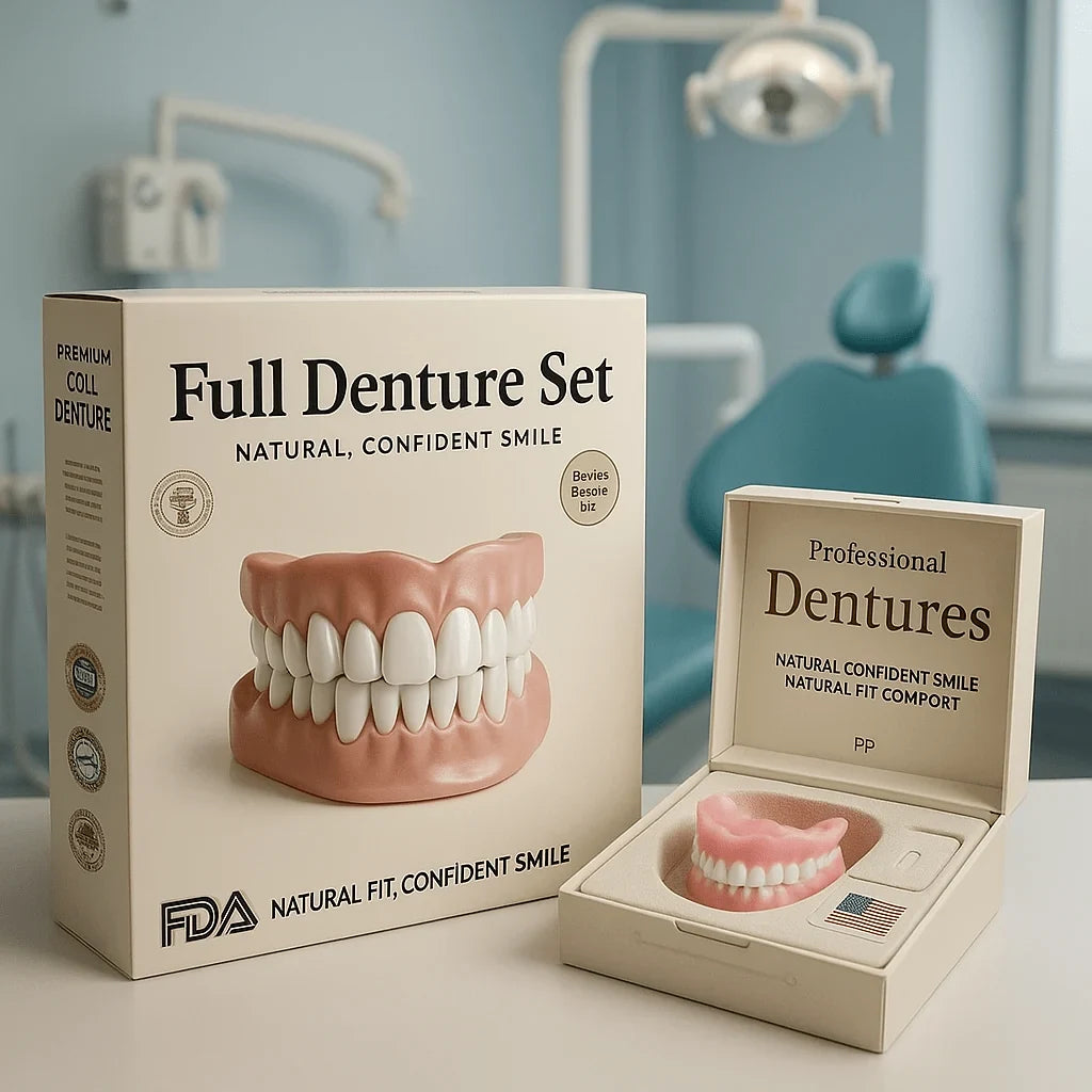 Snap on Veneers Upper and Lower Teeth with Moldable Cosmetic Resin and Adjustable Fit - Image 1
