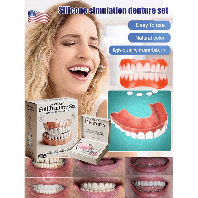 Snap on Veneers Upper and Lower Teeth with Moldable Cosmetic Resin and Adjustable Fit - Image 6