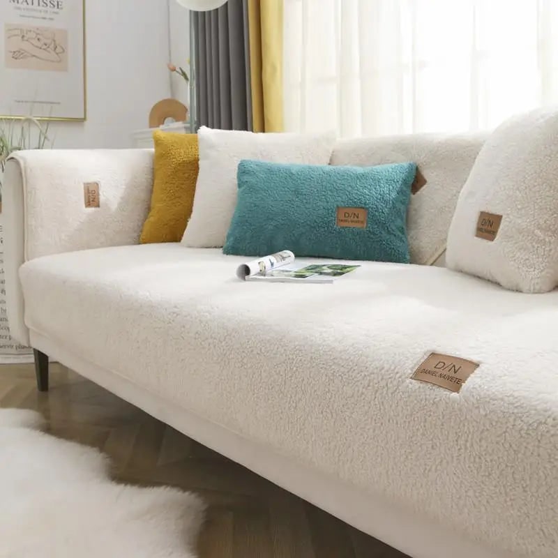 Sofa Couch Cover with Thick Plush Teddy Fleece and Non-Slip Design for Pet Protection - Image 2