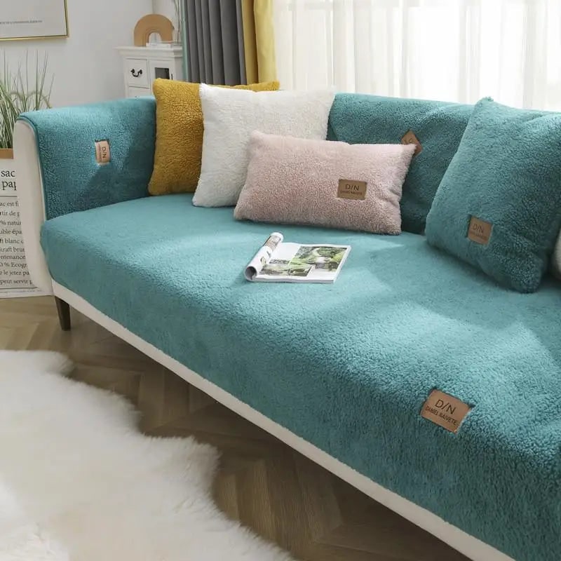 Sofa Couch Cover with Thick Plush Teddy Fleece and Non-Slip Design for Pet Protection - Image 4