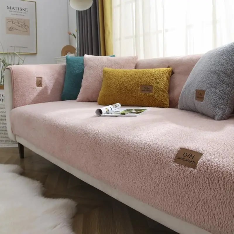 Sofa Couch Cover with Thick Plush Teddy Fleece and Non-Slip Design for Pet Protection - Image 5
