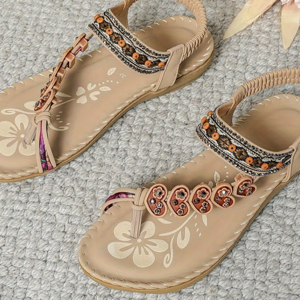 Sofia | Sandali Donna Comodi Boho Infradito Estate Beige