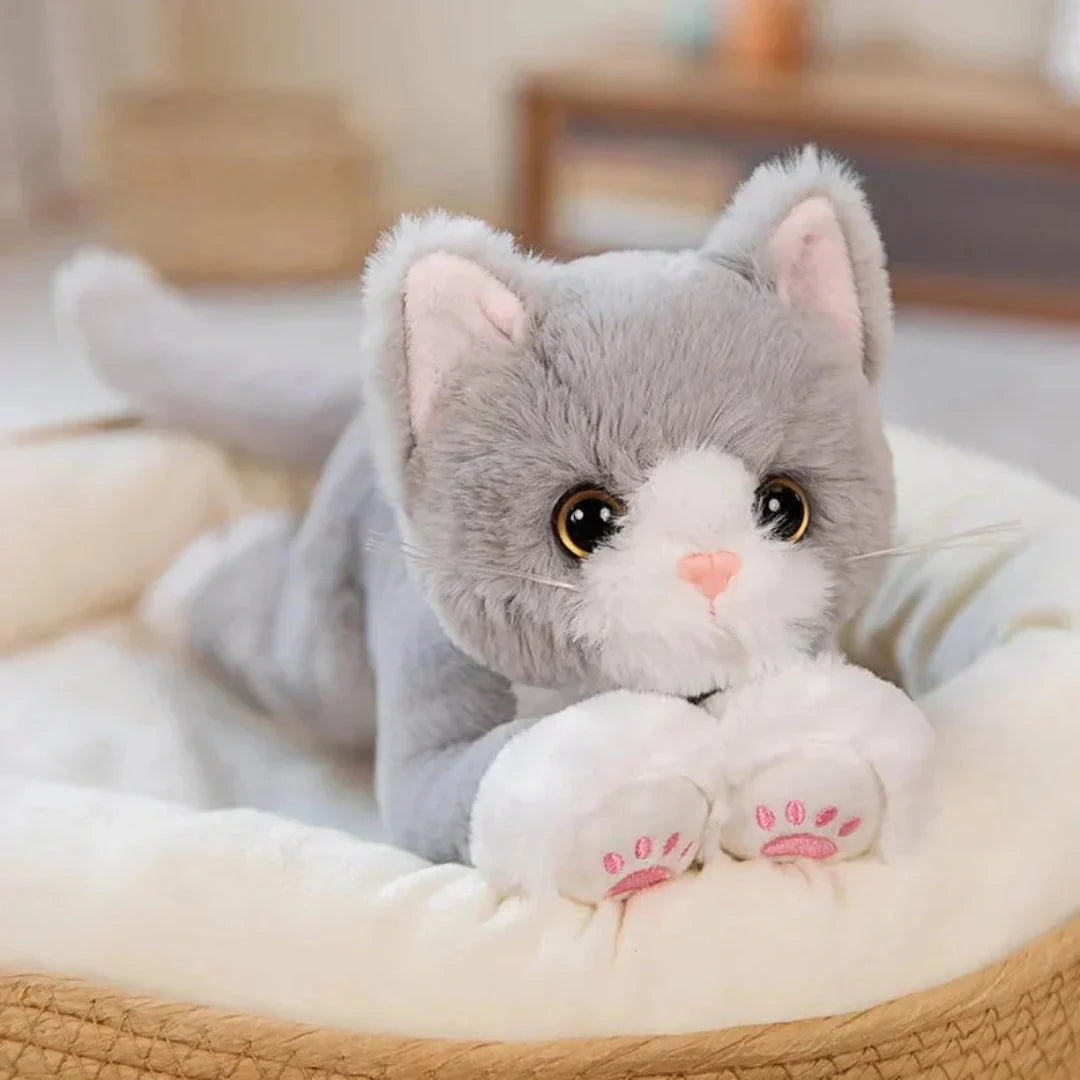 Soft Plush Cat Plushie Toy with Embroidered Paws and Long Tail 53 Cm Cuddle Companion - Image 2