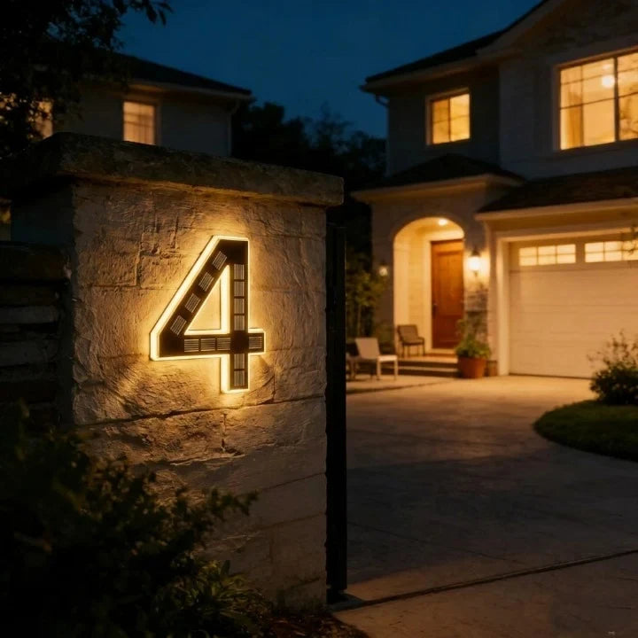 Solar House Numbers with LED Backlit Address Sign and Automatic Dusk Lighting - Image 9