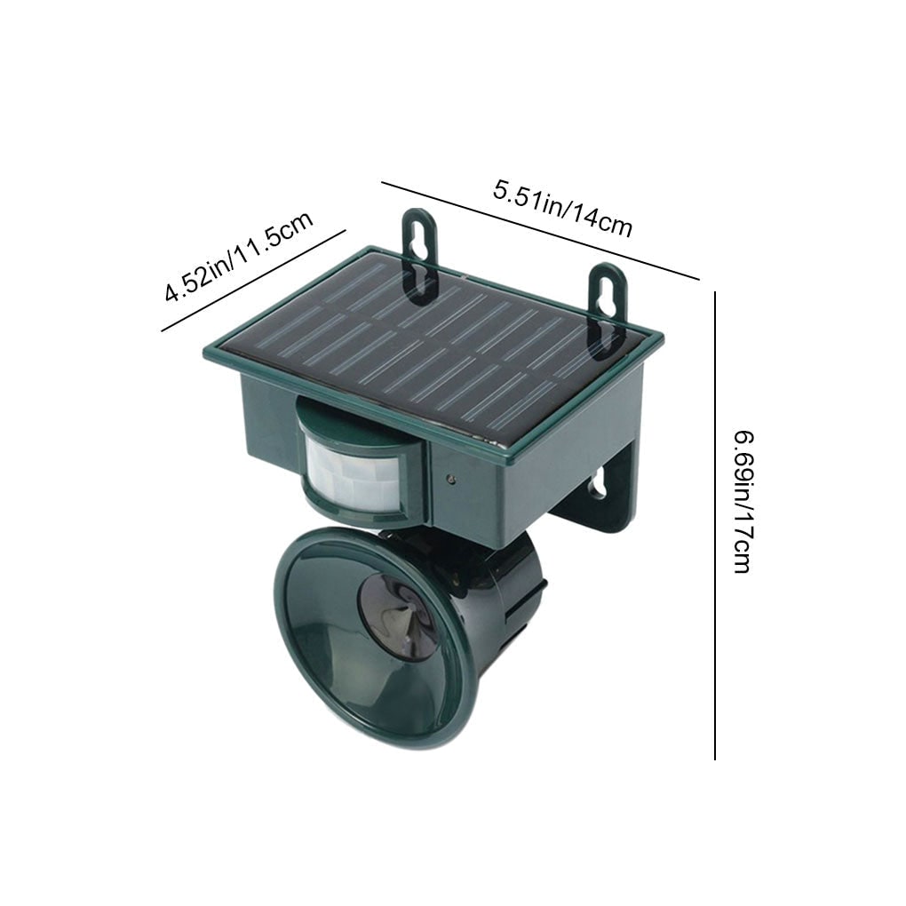 Solar-Powered Motion-Activated Bird Deterrent with Ultrasonic Pest Repeller and Adjustable Frequency - Image 14