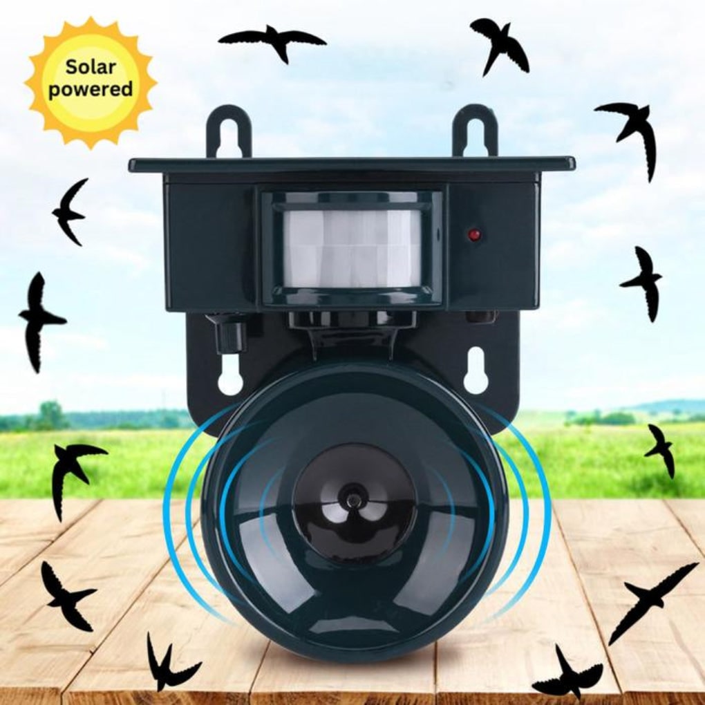 Solar-Powered Motion-Activated Bird Deterrent with Ultrasonic Pest Repeller and Adjustable Frequency - Image 8