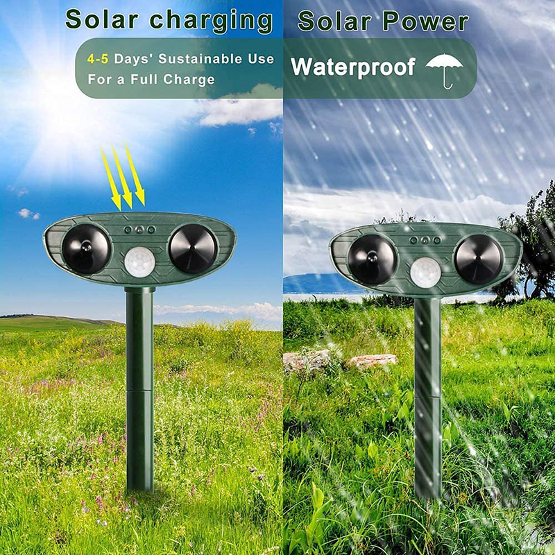 Solar Powered Ultrasonic Mouse Repellent with LED Flashing Lights and Ground Stake - Image 5