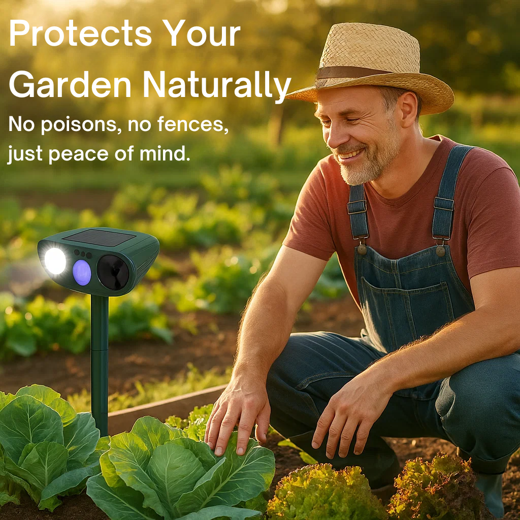 Solar Powered Ultrasonic Mouse Repellent with LED Flashing Lights and Ground Stake - Image 6