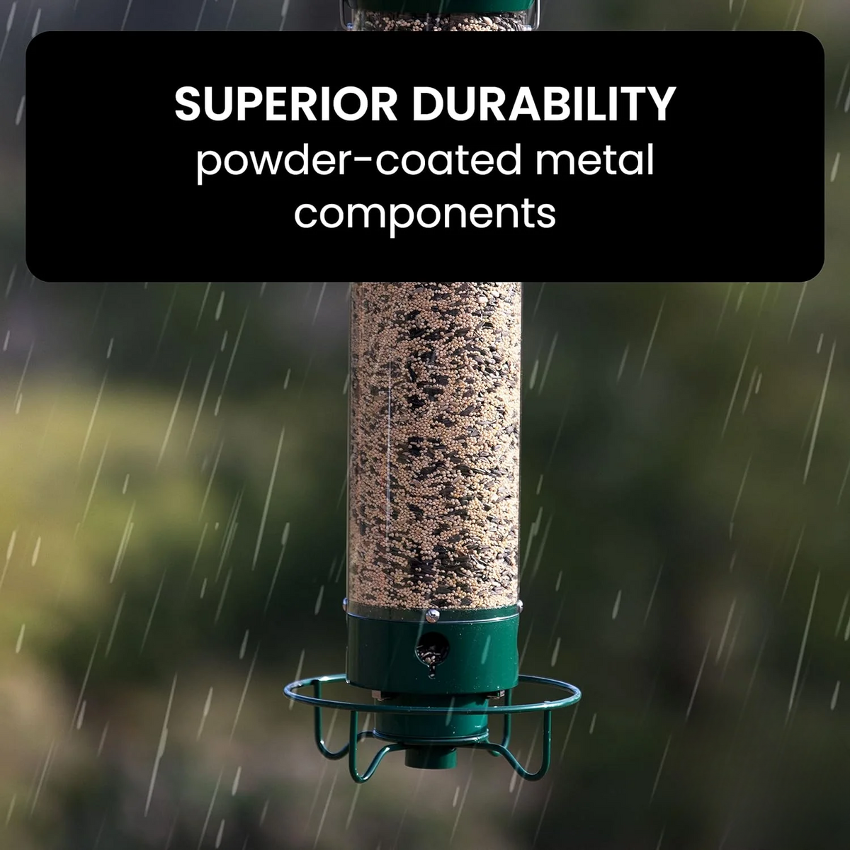 Squirrel Proof Bird Feeder with Weight Activated Spinning Perch and Tube Design - Image 9