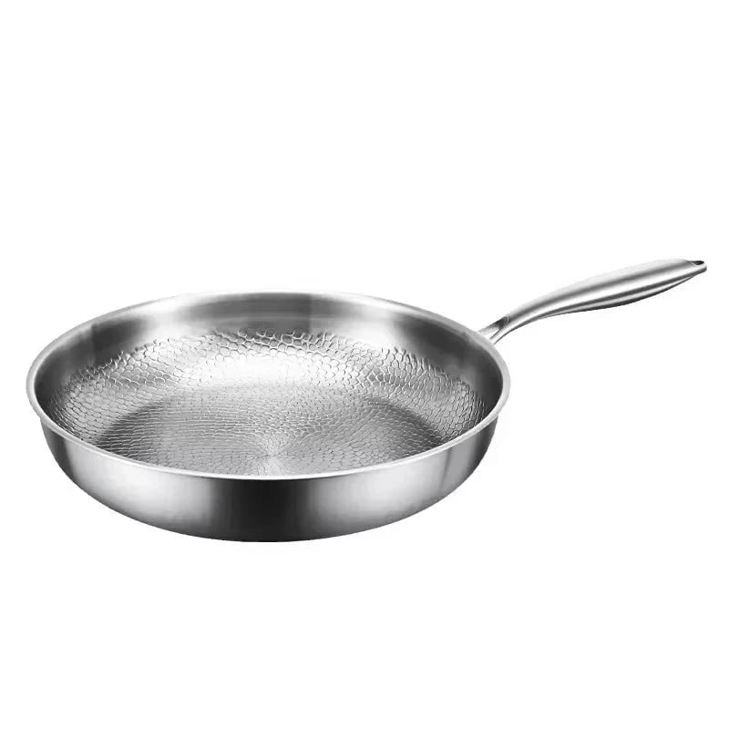 Stainless Steel Frying Pan Hammered Non Stick Interior and Induction Compatible Base - Image 9