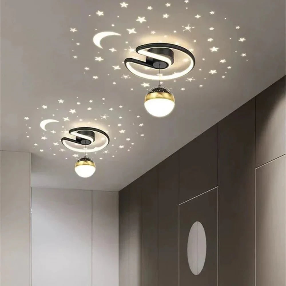 Star Ceiling Light with Semi Flush Mount LED and Dimmable Projection for Bedroom - Image 3