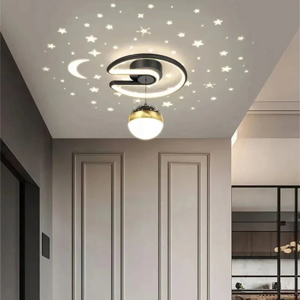 Star Ceiling Light with Semi Flush Mount LED and Dimmable Projection for Bedroom - Image 6
